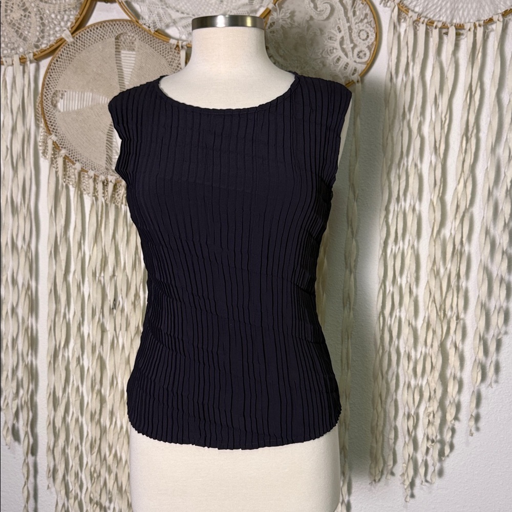 Babbette SF Plum Sleeveless Pleated Top Size M